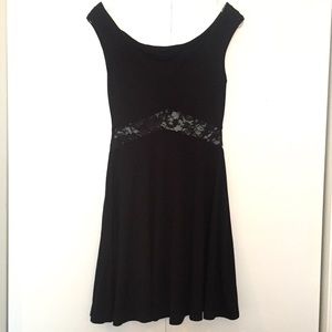 ASOS TALL Bardot Lace Insert Skater Dress